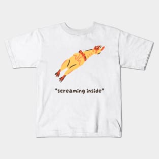 Funny Chicken Screaming Inside Kids T-Shirt